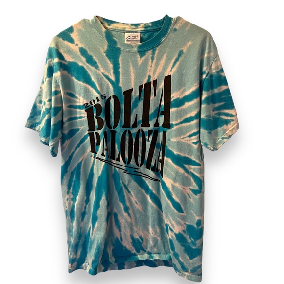 2015 Bolta Palooza Blue and White Tie Dye T-Shirt Medium - Picture 1 of 4